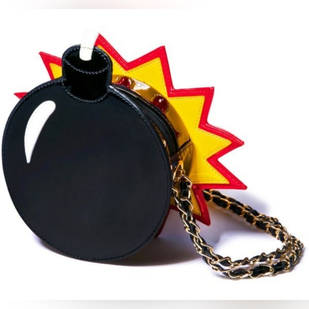 Nila Anthony very fun Black and Yellow Graphic Emoji "Bomb" Crossbody Bag 💣💥